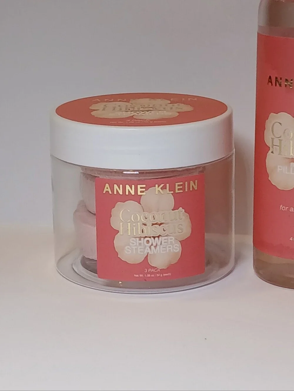 NEW Anne Klein Coconut Hibiscus Shower Steamers, Pillow Mist, Exfol Body Scrub
